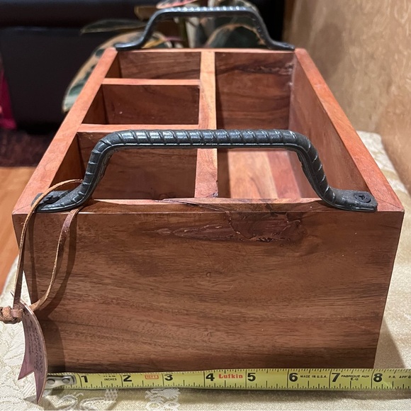 Wooden Condiment Caddy with Handles - Picture 5 of 7